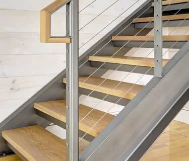 Steel channels used as staircase