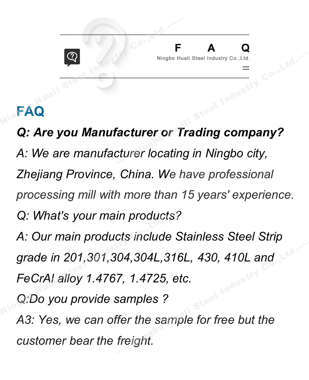 General FAQ Info