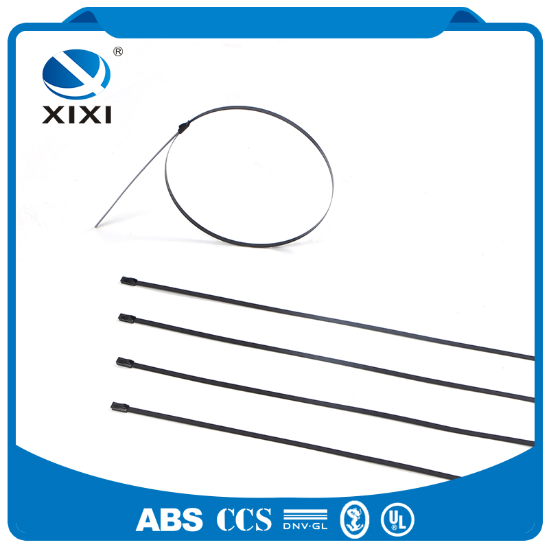 Stainless Steel Cable Tie--Durable Black Cable Tie Strips with Black Buckle