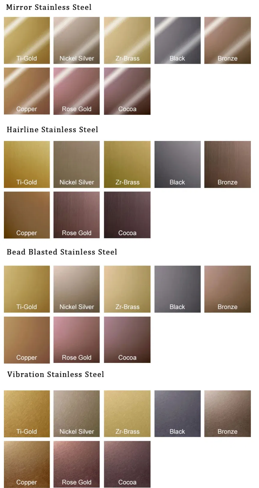 Decorative Panel Colors