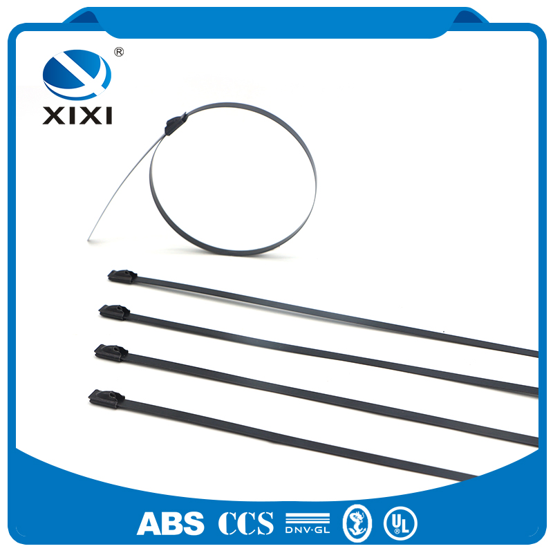 Stainless Steel Cable Tie--Durable Black Cable Tie Strips with Black Buckle