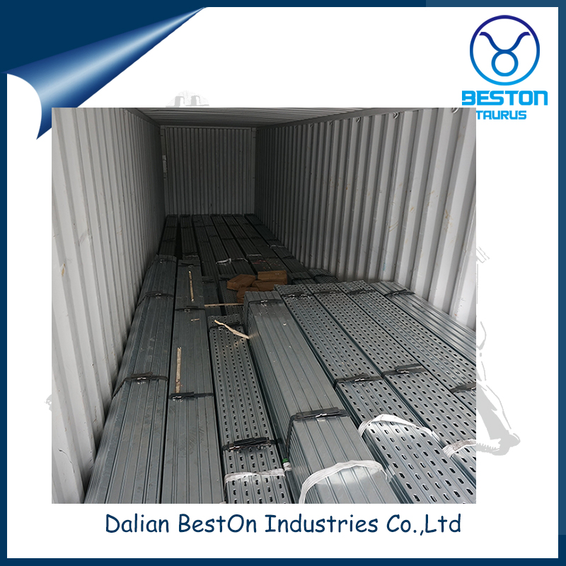 Strut Channel Perforate Type or Solid Type HDG or Pre-Galvanized Customized C Channel Strut Chanel Seismic Bracket Stainless Steel 304/316 Unistrut