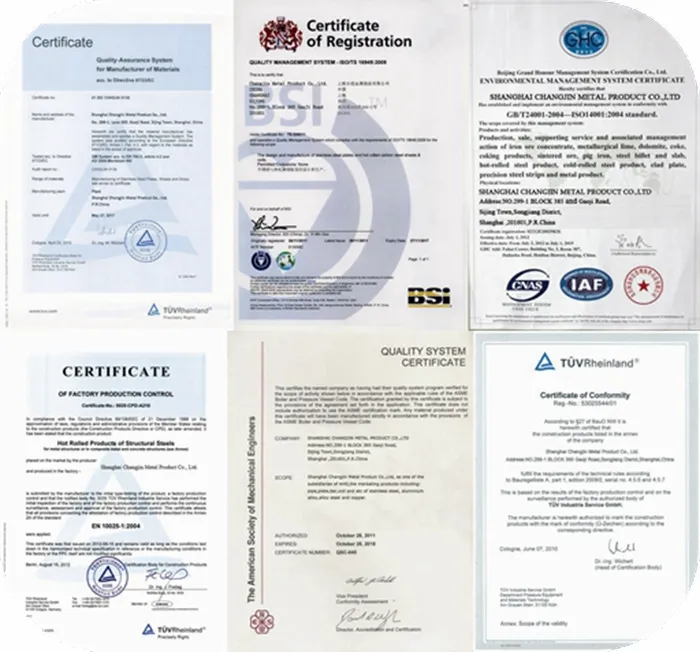 Product Certificates