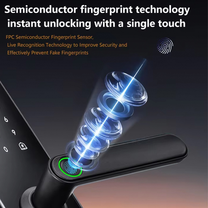 High Security Electronic Lock Fingerprint Password Card Key Unlock Smart Door Lock for Home Hotel Villa