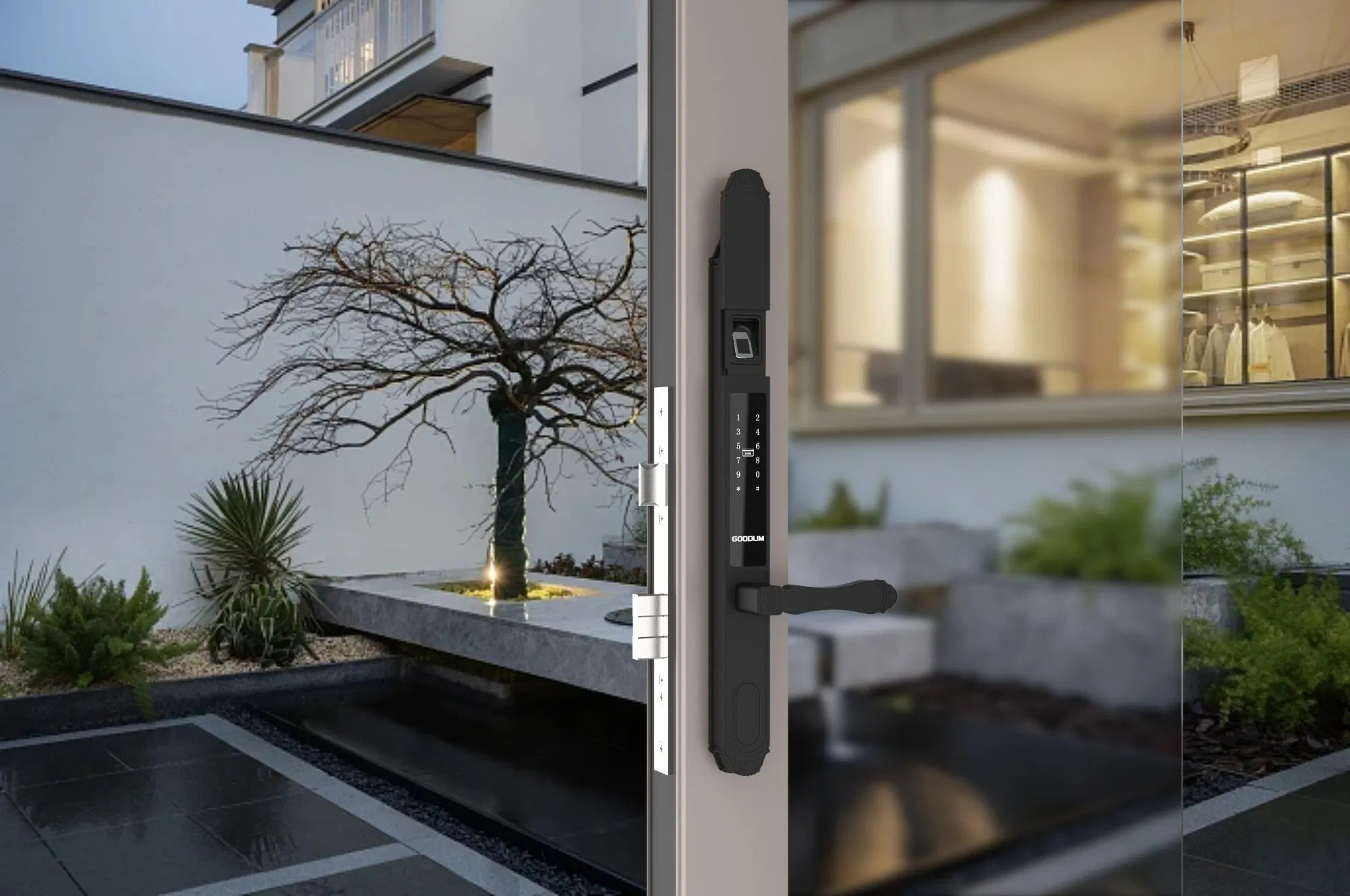 Bedroom Smart Door Lock Ttlock Tuya APP Password Card Fingerprint Smart Handle Lock