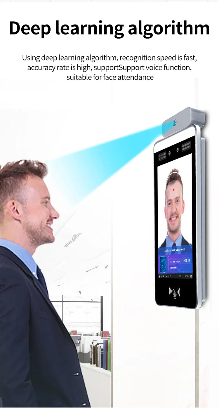 Security Smart Ai Thermal Scanning Device 8 Inch Face Recognition Turnstile Gate Tripod Door Access Control System