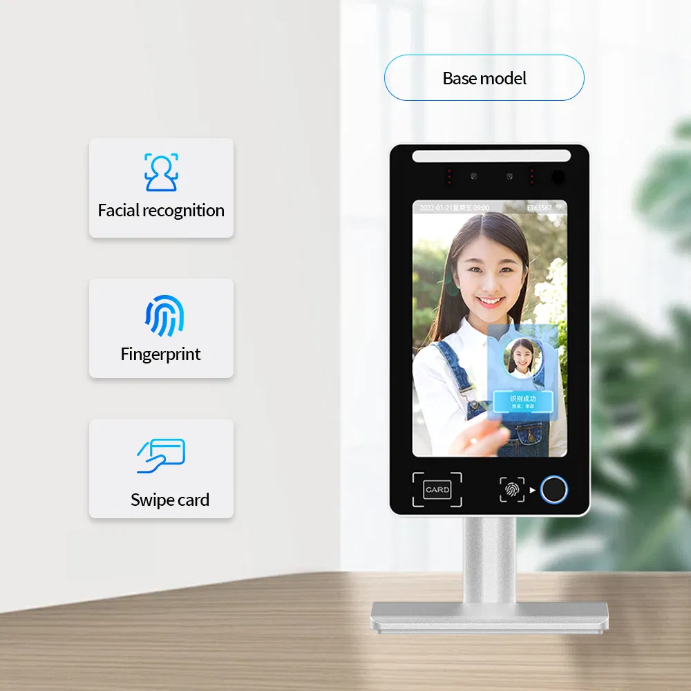 8 Inch Aluminum Alloy Android Fingerprint Attendance Access Control System Card Reading Facial Recognition Biometric Time Attendance Face Recognition for School