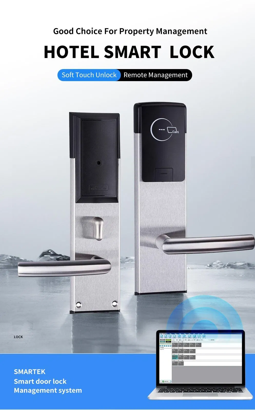 High Security RFID IC Card Key Door Lock System