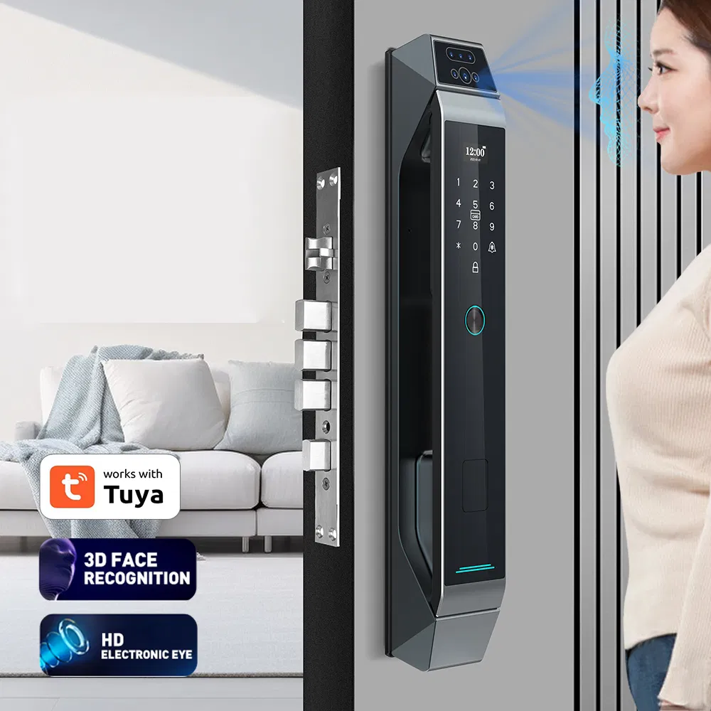 High Security Tuya Smart Door Lock 3D Face Recognition with Video Intercom Intelligent Fingerprint Lock Automatic Unlock System