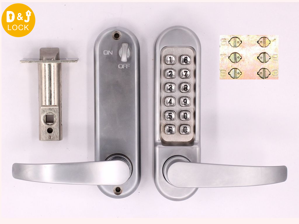 Industrial Keyless Push Button Lock - Heavy Duty Mechanical Door Handle Lock