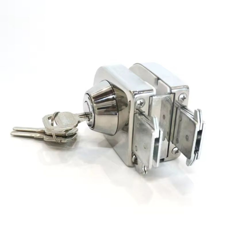 High Security Stainless Steel Embedded Installation Sliver Glass Door Lock