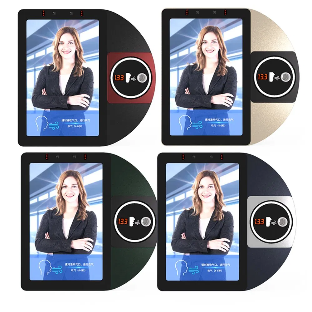 Easco Manufacturer Color Display High Definition Facial Recognition Biometric Access Control System Alcohol Breathalyzer Face Recognition Time Attendance