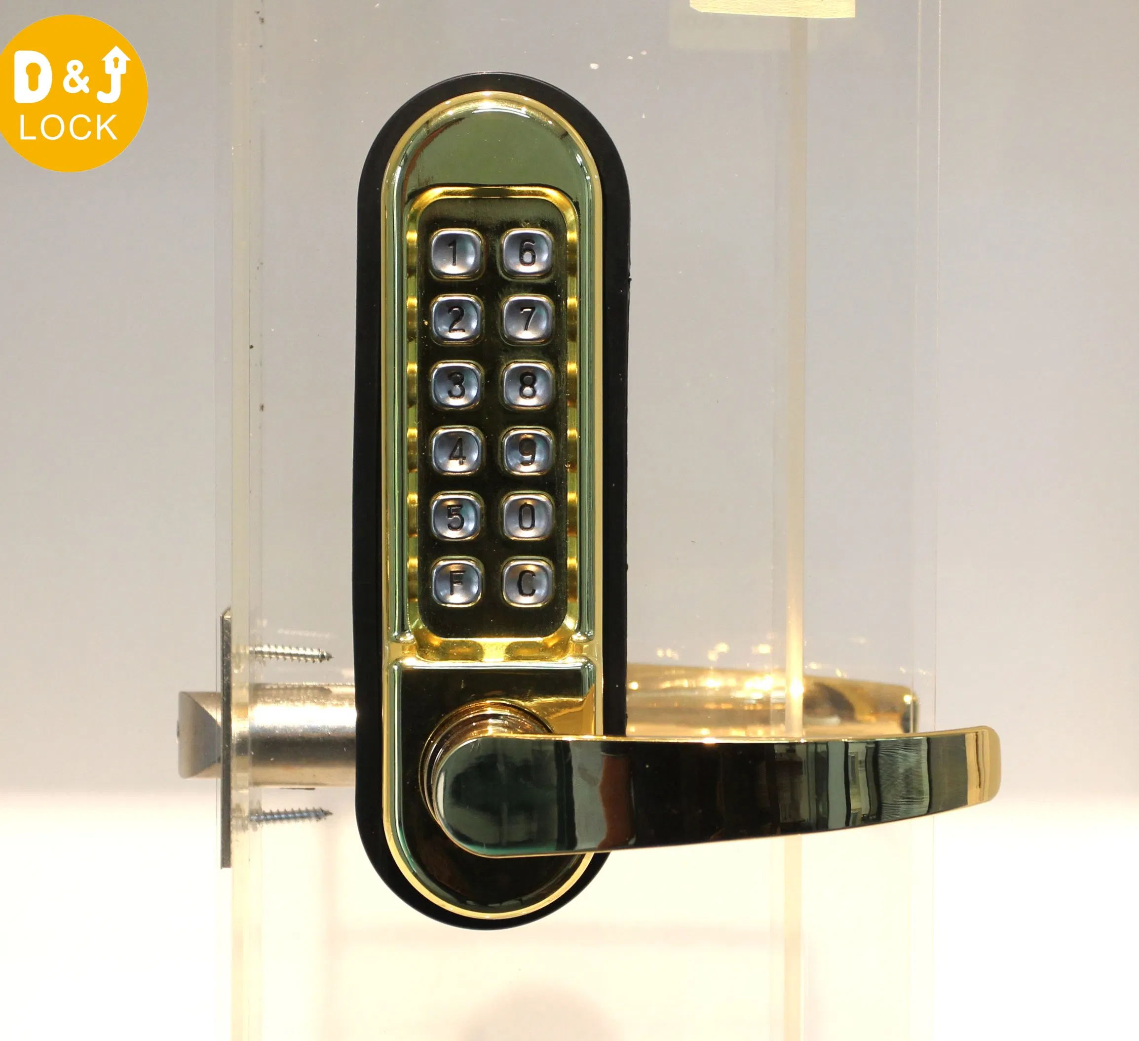 Industrial Keyless Push Button Lock - Heavy Duty Mechanical Door Handle Lock