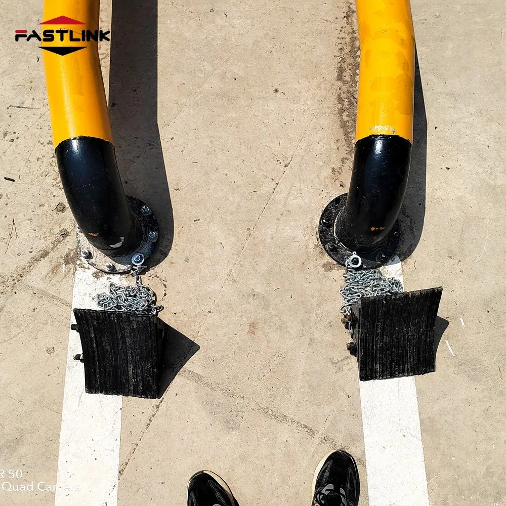 Fastlink Vehicle Wheel Parking Stopper Traffic Safety System - Fastlink Steel/Rubber Parking Chock &amp; Clamp Assembly
