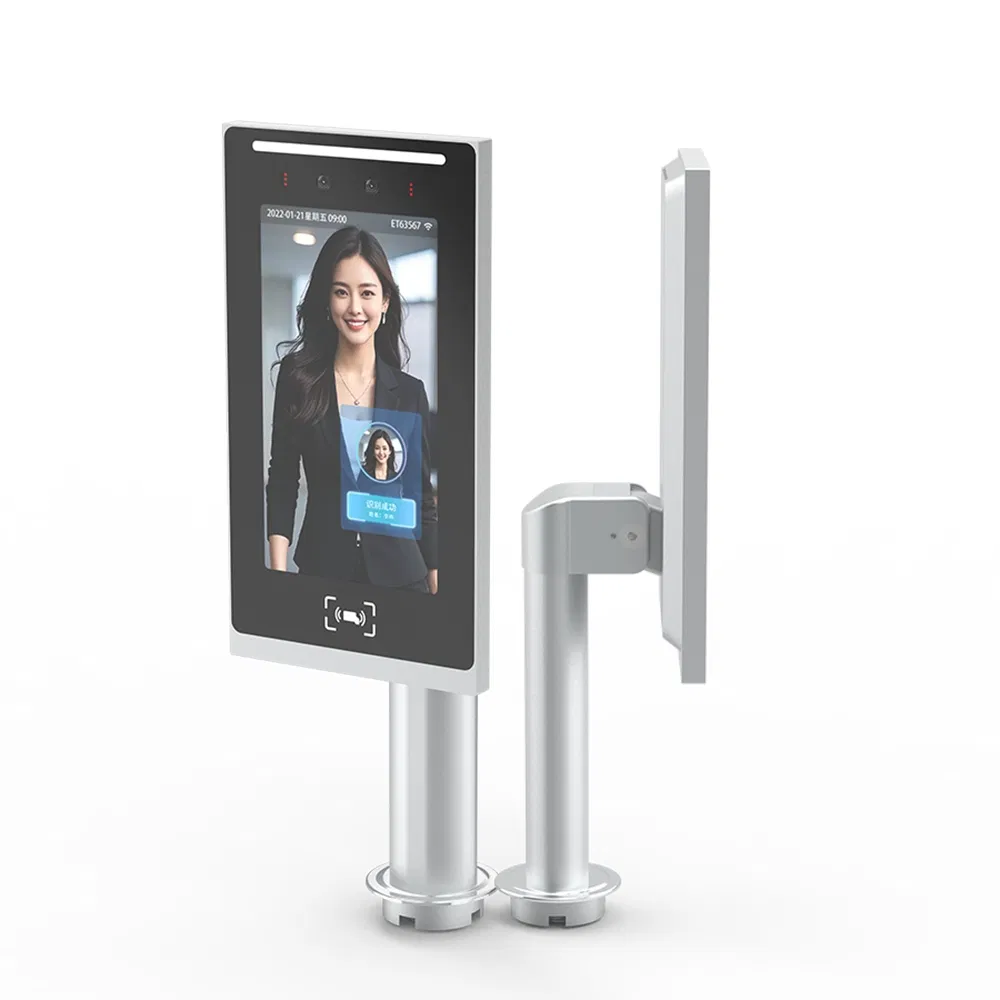 7 Inch 2MP Wide-Dynamic Card Reading Aluminum Alloy Ai Binocular Face Recognition Time Attendance System Terminal for Scenic Area Door Access