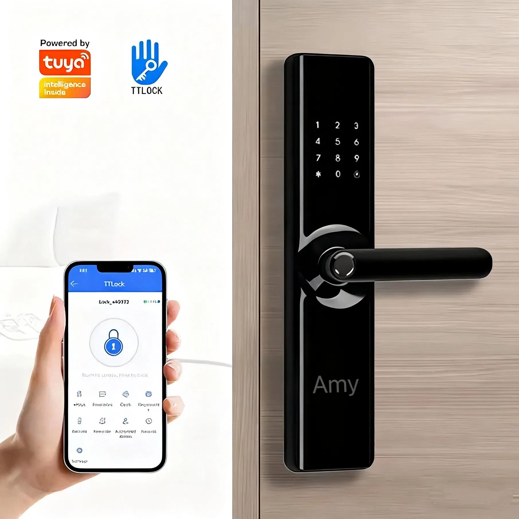 Ttlock Smart Wi-Fi Biometric Fingerprint High Security Steel Digital Lock for Wood Door for Hotels Home Use