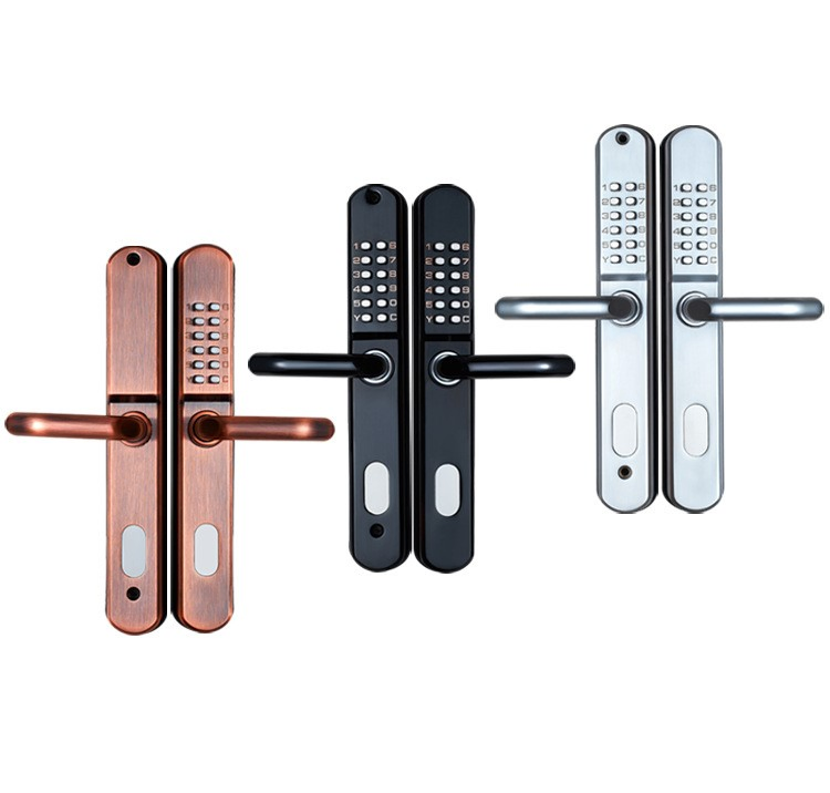 Remote Control Electronic Fingerprint Password Smart Office Hotel Door Lock Frameless Sliding Glass Aluminum