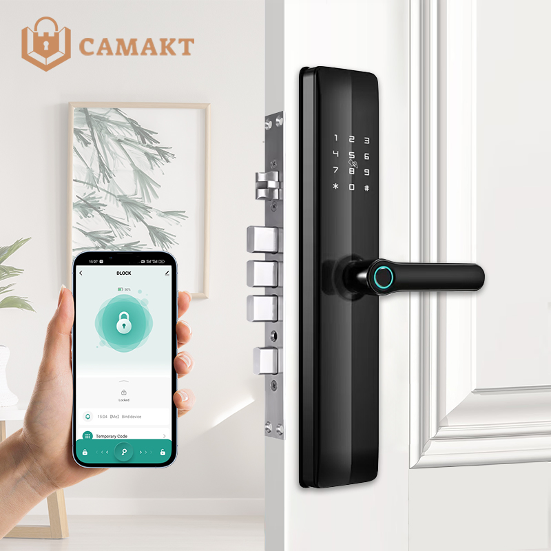 Camakt Best Smart Digital Door Lock Automatic Biometric Lock Tuya APP Remote Control RFID IC Fingerprint Door Lock WiFi