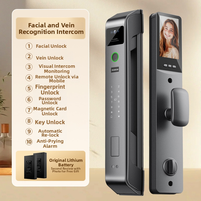 Facial Recognition Smart Door Lock Password Lock Fingerprint Lock Intercom Intelligent Lock
