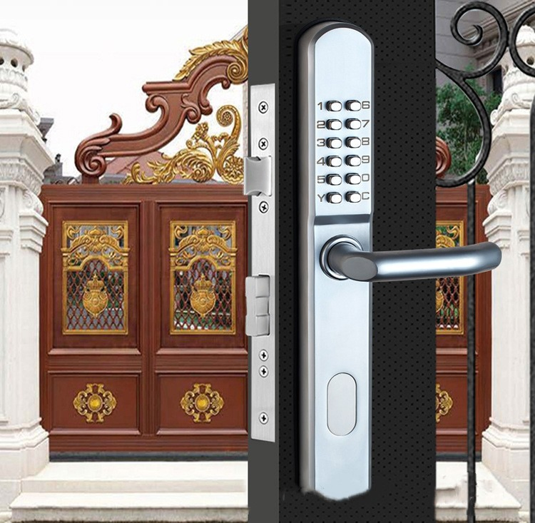 Remote Control Electronic Fingerprint Password Smart Office Hotel Door Lock Frameless Sliding Glass Aluminum