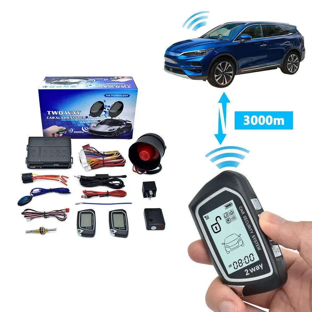 Super Long Distance Sensor 3000m Smart Key Remote LCD Display Control Two Way Car Antitheft Alarm System