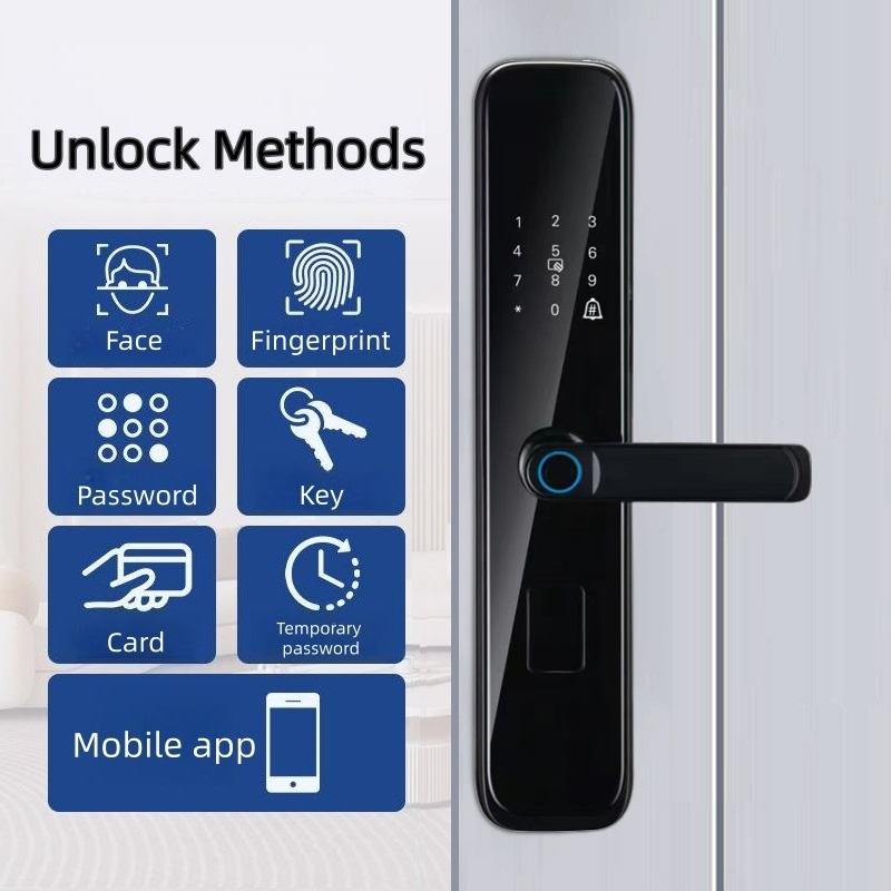Fingerprint Card Lock Key Password Electronic Waterproof Smart Lock with Door Handle