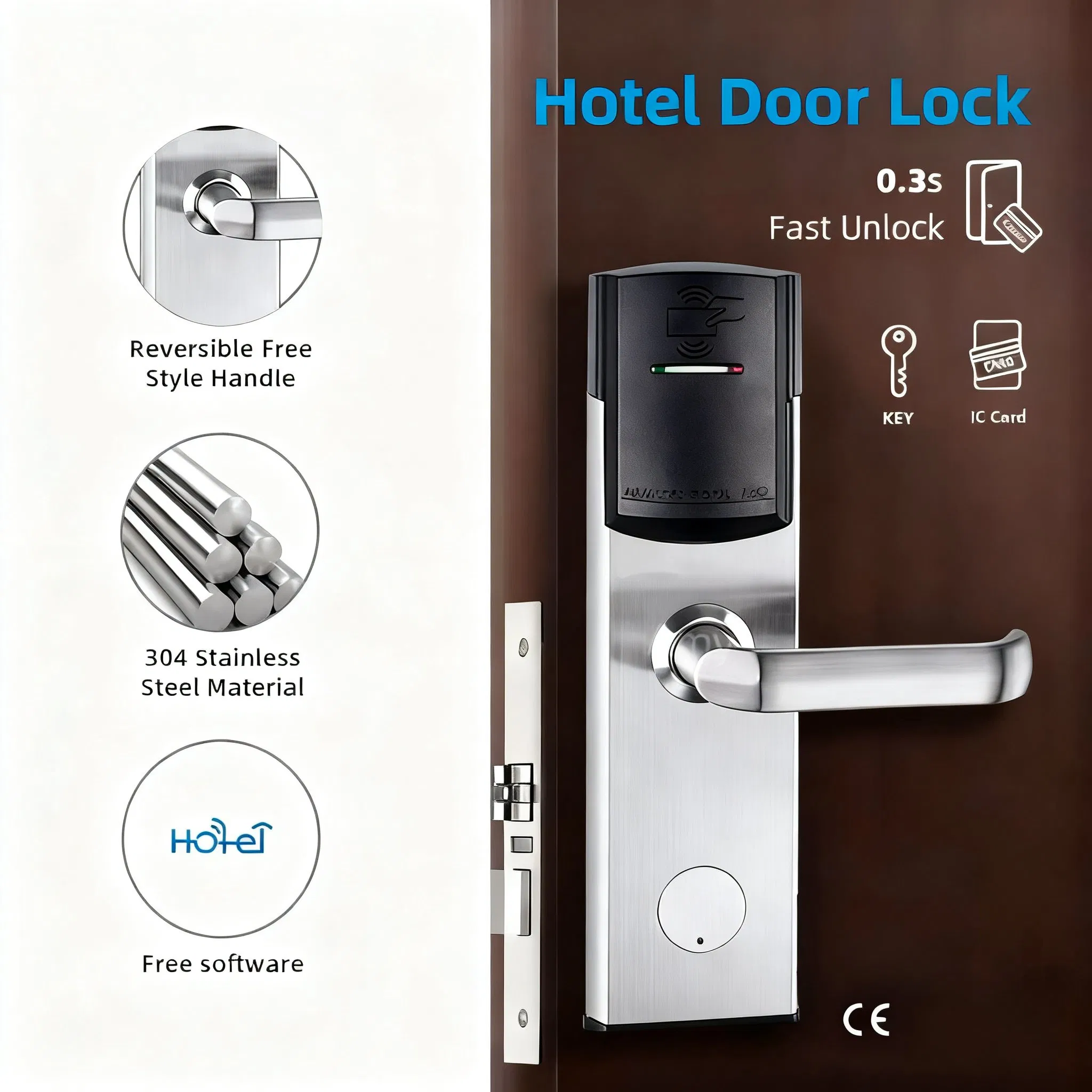 Hot Sale Customized Color Classic Automatic Design Arrival Competitive Price Hotel Smart Gate Door Lock