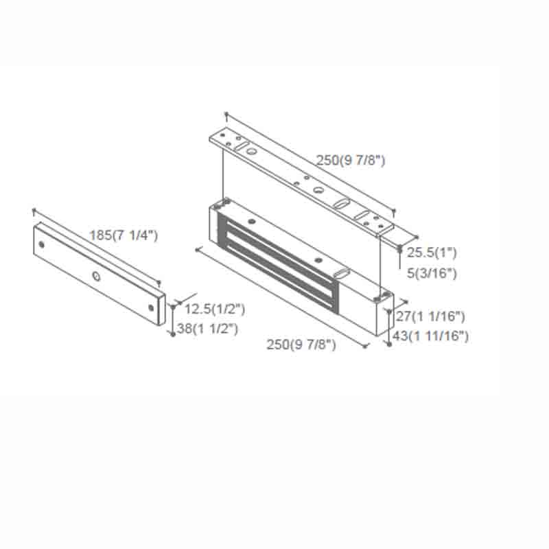 CE Certified Electromagnetic Lock/Electronic Electric Door Strike Bolt Rim Magnetic Loc