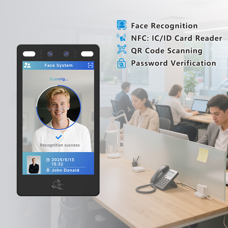 Suntek Ai Dynamic Face Recognition Module Dual Cameras Face Verification Terminal Password Access Conterol System