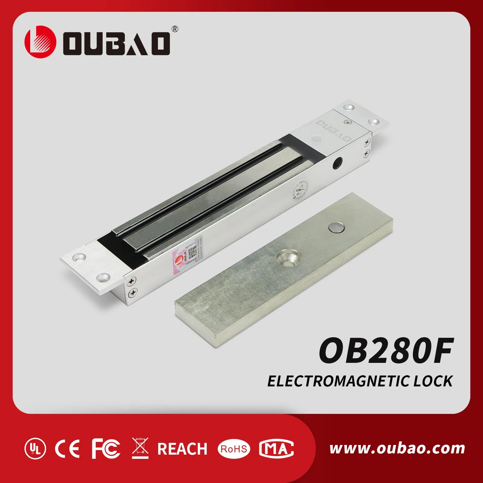 Electronic Electric Door Cabinet Strike Bolt Rim Magnetic Electromagnetic Lock Ob280f Series