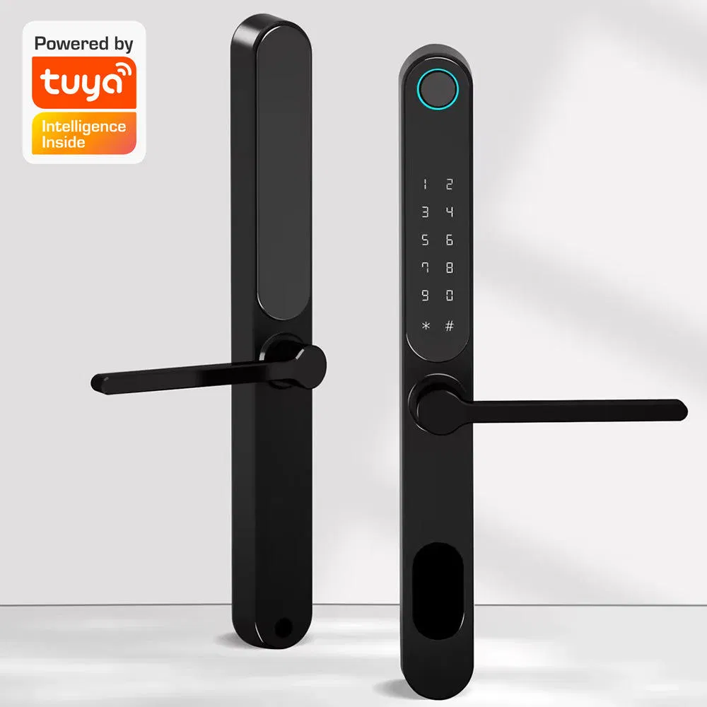 Aluminum Tuya Fingerprint Waterproof Smart Lock for Broken Bridge Outdoor Patio Door