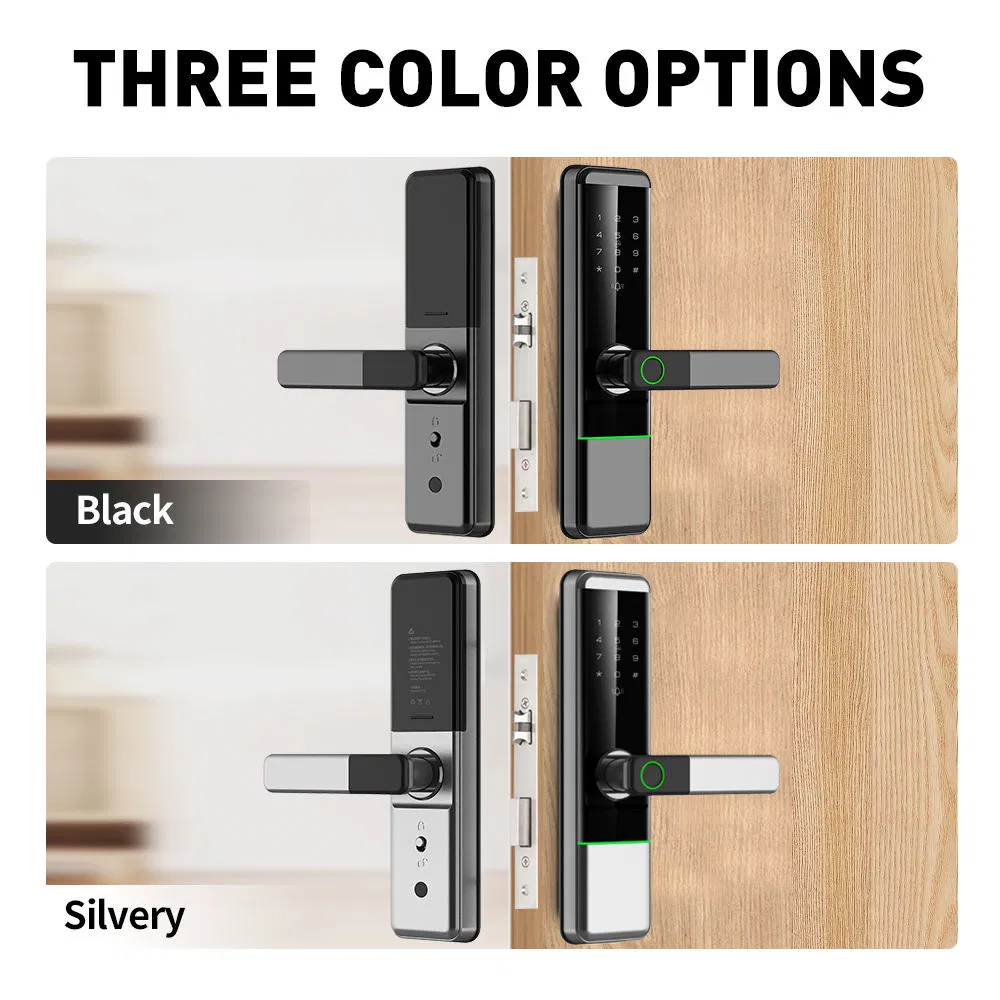 Smart Digital Door Lock with Fingerprint Password Card Key and Doorbell