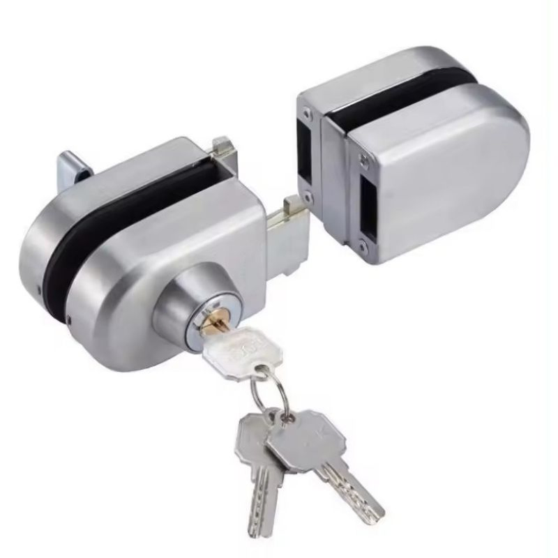 High Security Stainless Steel Embedded Installation Sliver Glass Door Lock