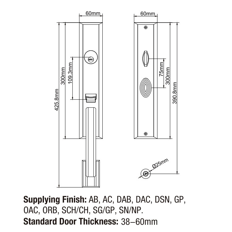 Heavy-Duty Handle for Security &amp; Entry Doors Handle Mechanical Door Lock