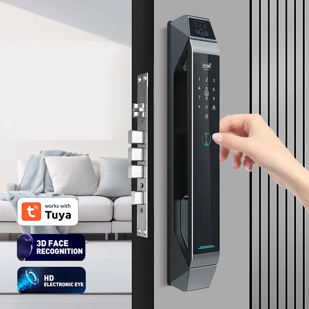 High Security Tuya Smart Door Lock 3D Face Recognition with Video Intercom Intelligent Fingerprint Lock Automatic Unlock System