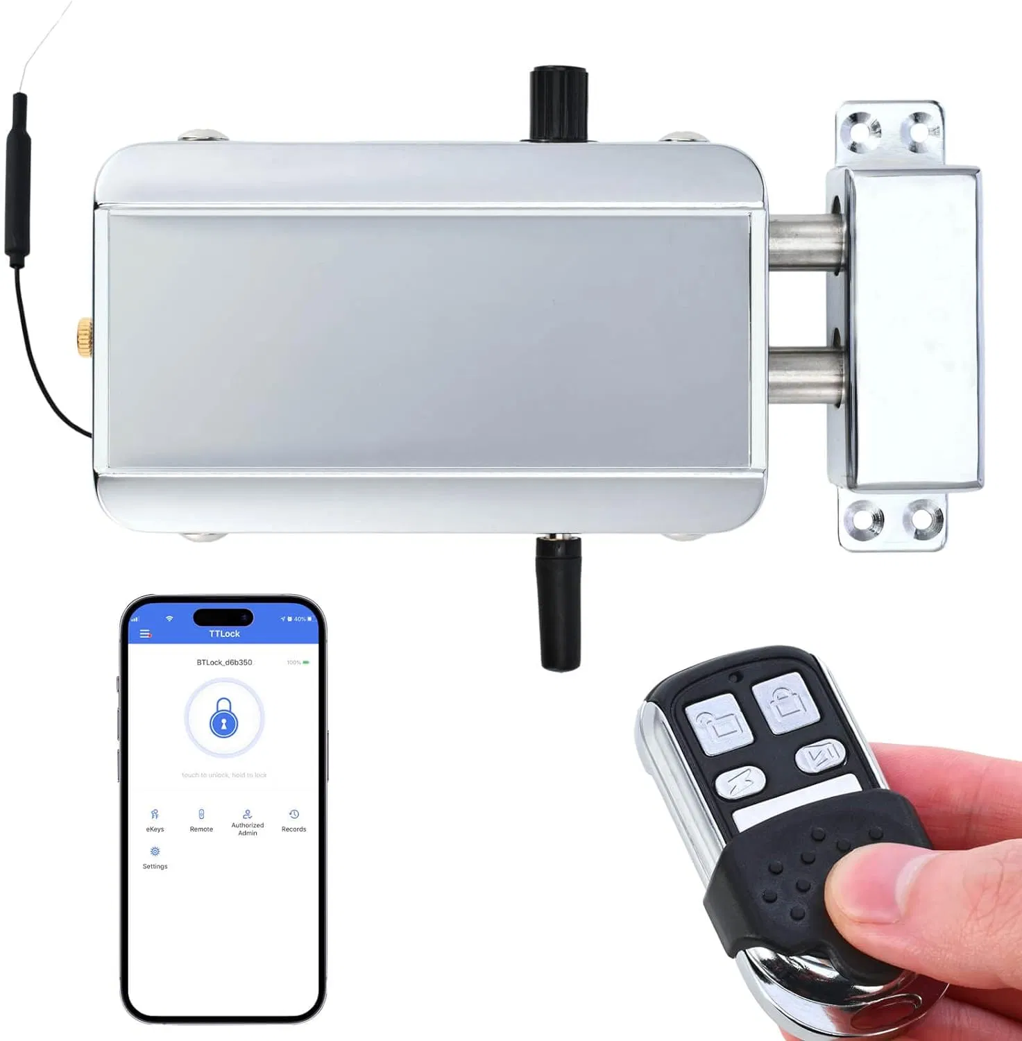 Waterproof Bluetooth Keyless Smart Hidden Remote Control Door Lock Anti-Theft Home Security with Remote Control and Tuya APP