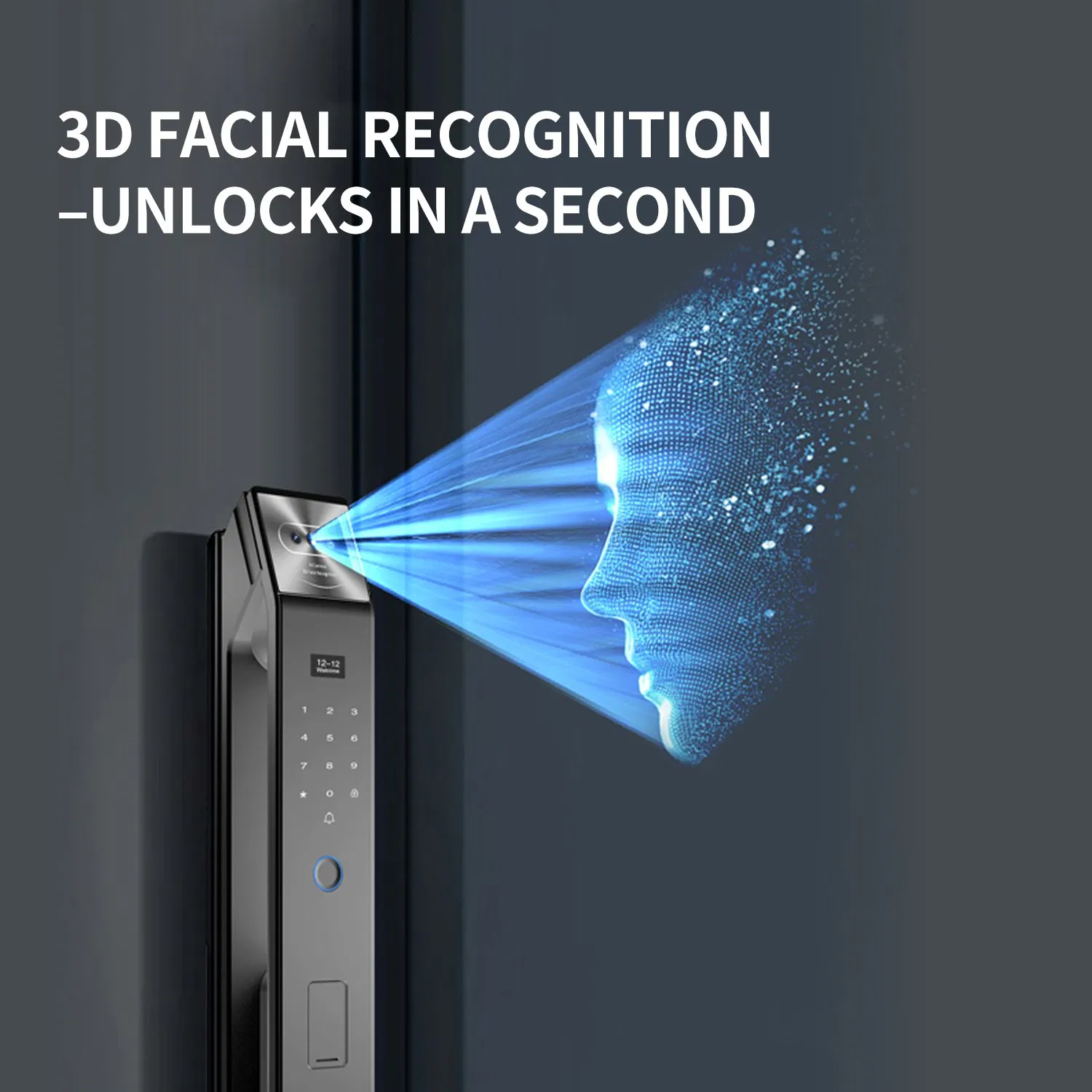 Smart Door Lock WiFi Digital Card Security Safe 3D Face Recognition Electronic Fingerprint Remote Control Smart Door Lock Handle Password Unlock Electronic Lock