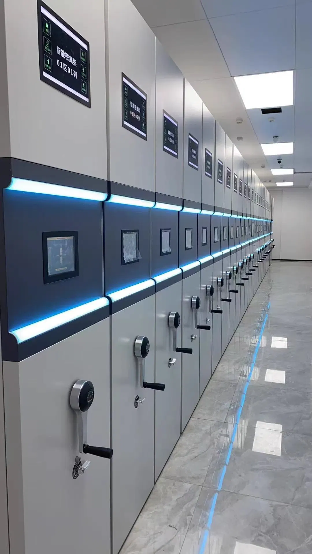 Smart Warehouse Integrated Platform Digital Archive Hand-Cranked Mobile Data Base Cabinet Modern Dense Rack Monitoring System