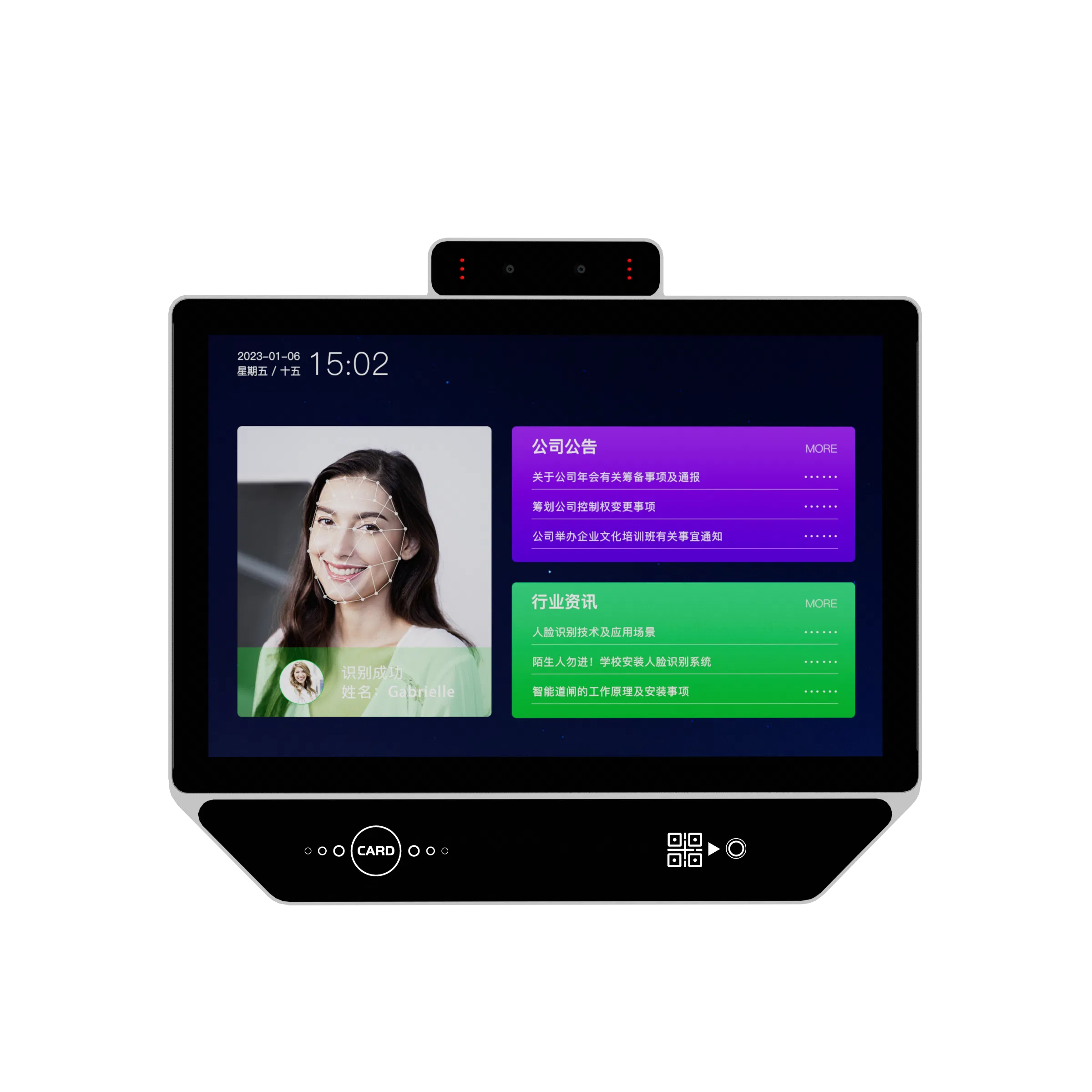 99.9% Accuracy 10" Large Touch Screen Face Recognition Time Attendance Android System Aluminum Alloy Casing for Office Building