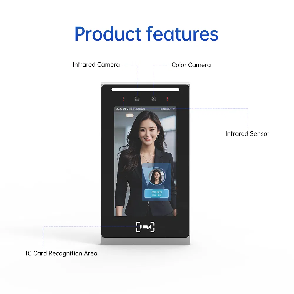 7 Inch Facial Recognition RFID Card Smart Face Recognition Time Attendance System Machine for Community Door Access