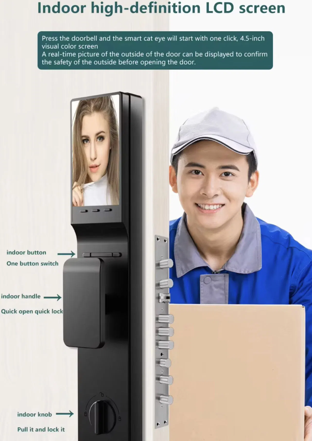 Real-Time Video Intercom Door Lock Tuya Remote Control Digital Fingerprint Door Lock