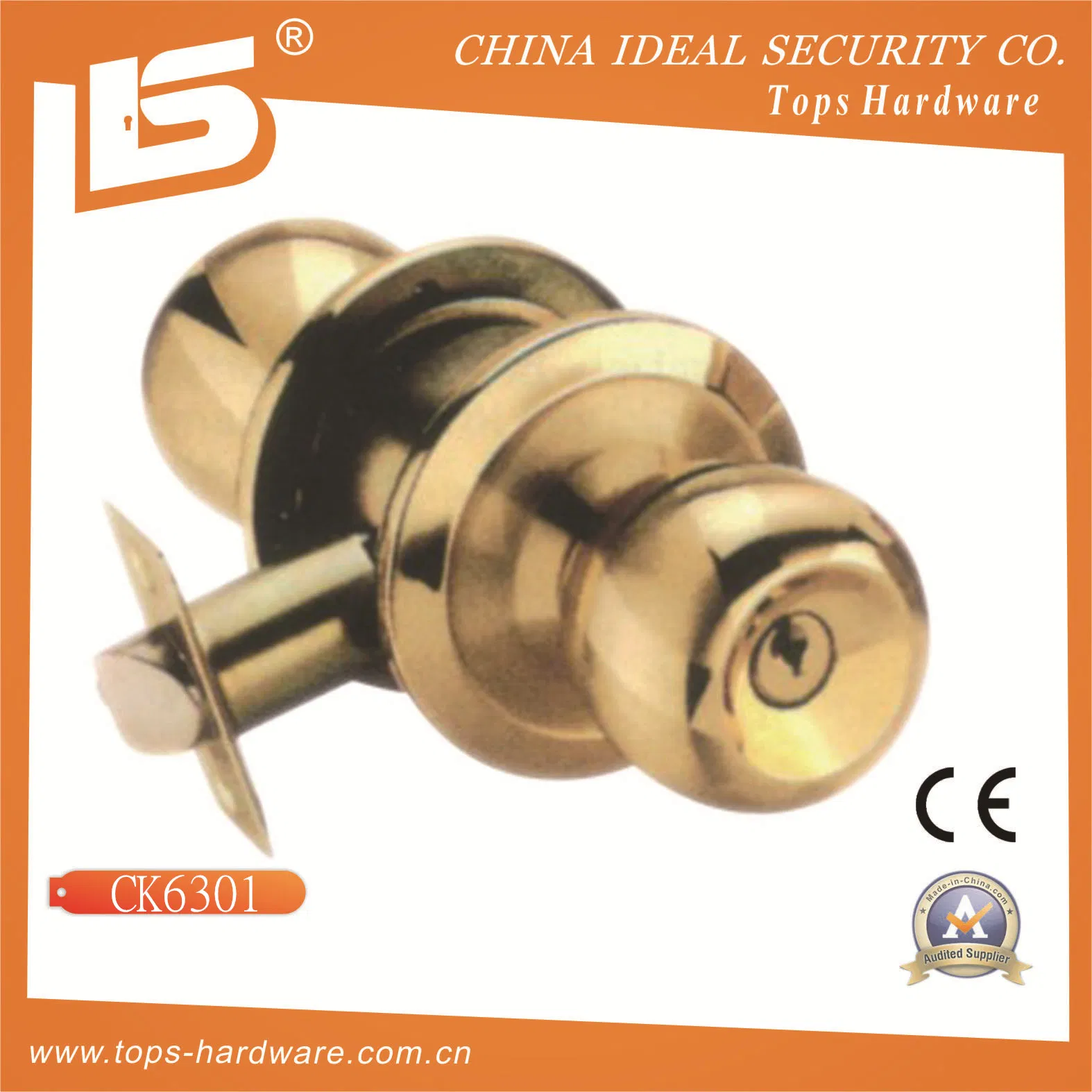High Security Round Cylindrical Knob Door Lock (CK6301)