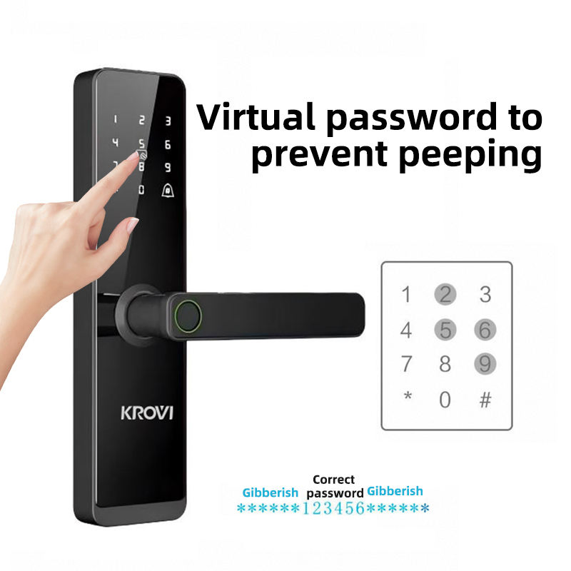 Smart Lock Aluminum Alloy Wood Semi-Automatic Fingerprint Password Code Recognition Wi-Fi Remote Control Smart Door Lock