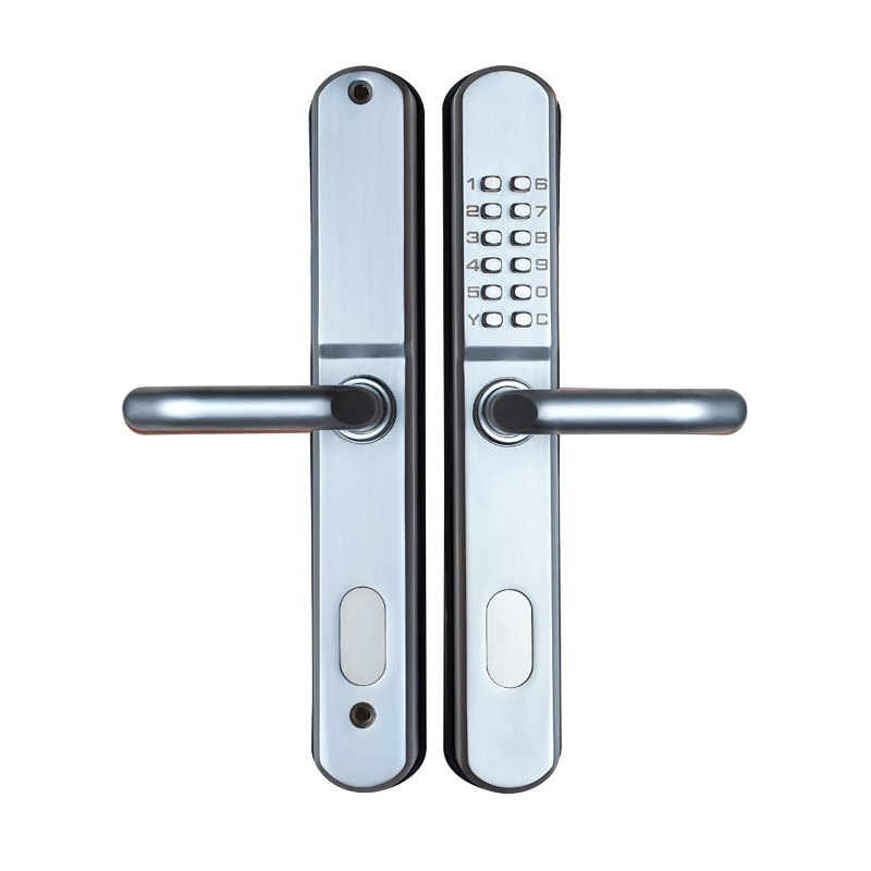Remote Control Electronic Fingerprint Password Smart Office Hotel Door Lock Frameless Sliding Glass Aluminum