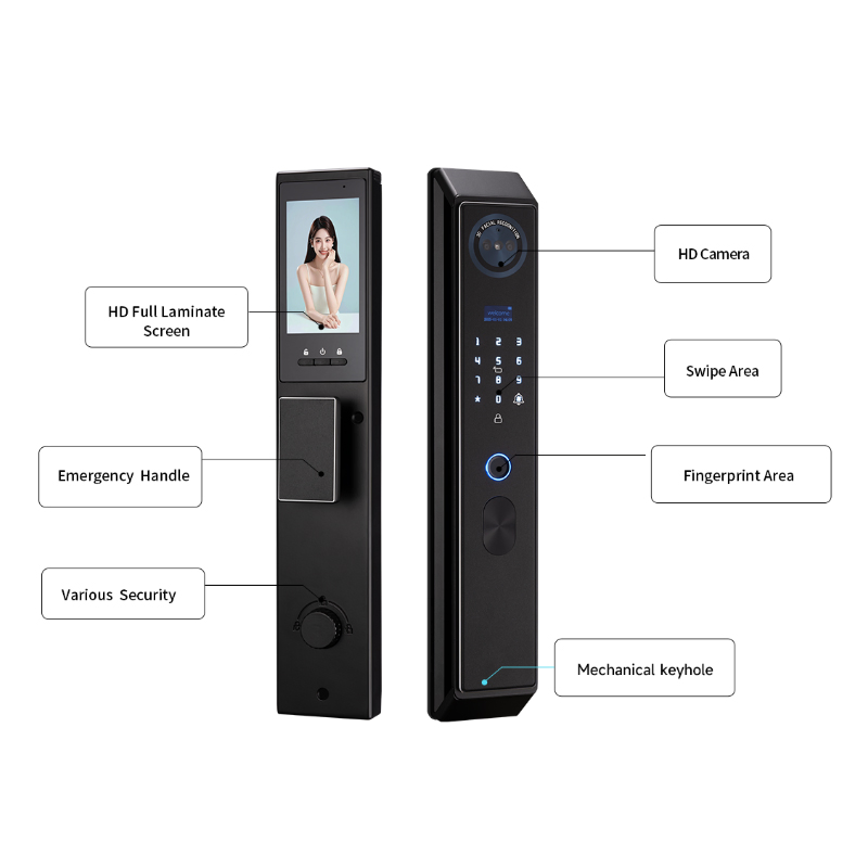 Hot Sale OEM 3D Face Camera Invisible Smart Lock for Front Door