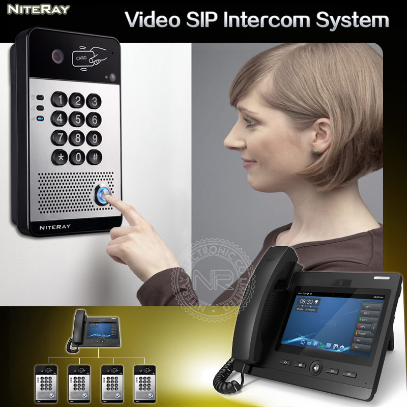 Niteray SIP Video Door Phone Electronic Door Lock Outdoor SIP Universal Intercom System for Industrial