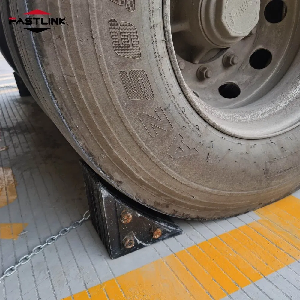 Fastlink Vehicle Wheel Parking Stopper Traffic Safety System - Fastlink Steel/Rubber Parking Chock &amp; Clamp Assembly