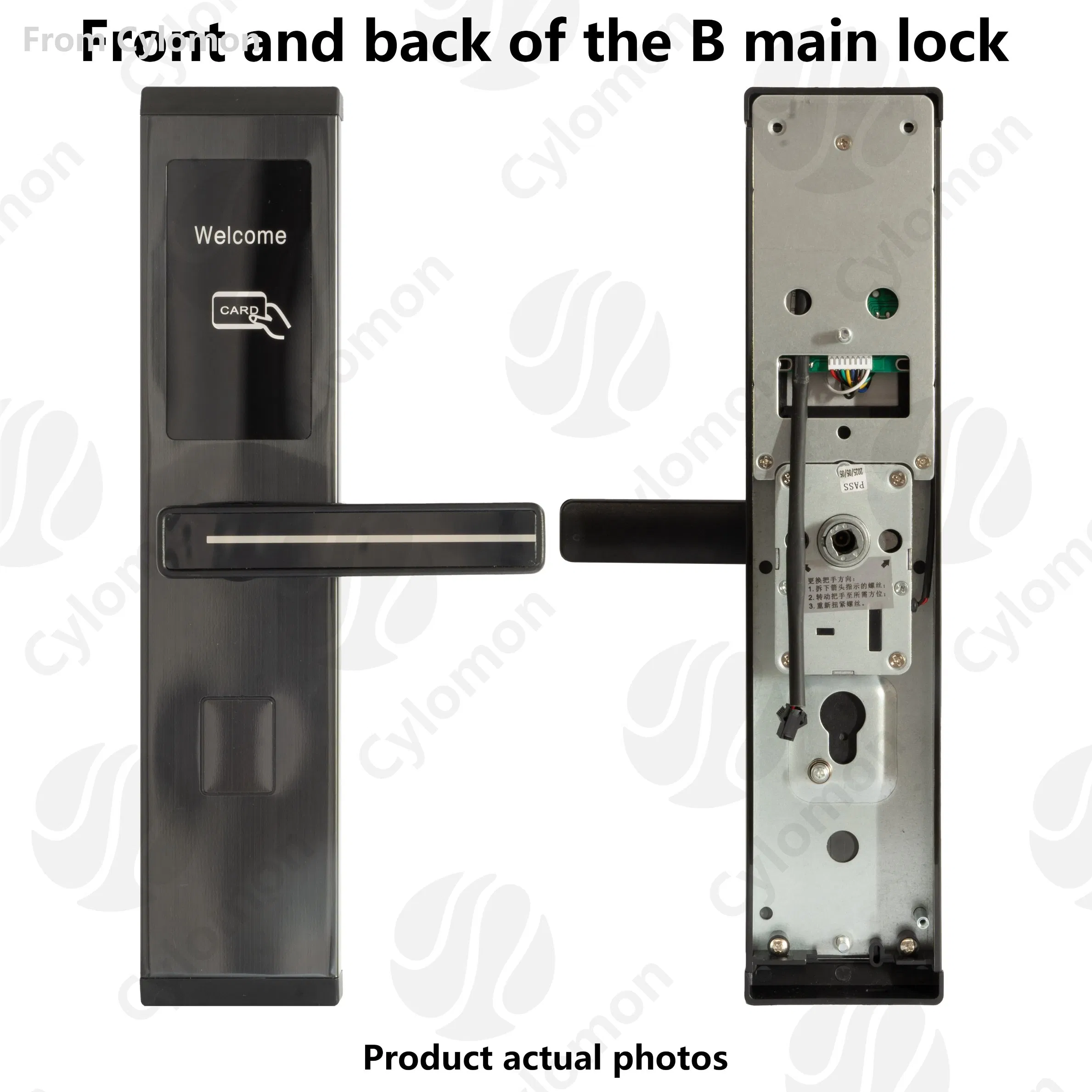 Hot Sale Stainless Steel Wholesale Magnetic Card Electric Hotel Door Mortise Handle with Lock