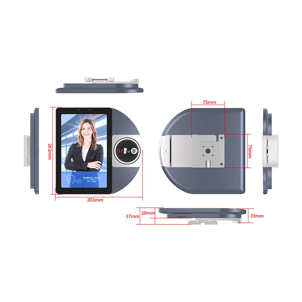 Alcohol Detection Access Control System 5mg/100ml High Sensitivity Biometric Access Control Terminal 8-Inch Aluminum Alloy Case Attendance Machine