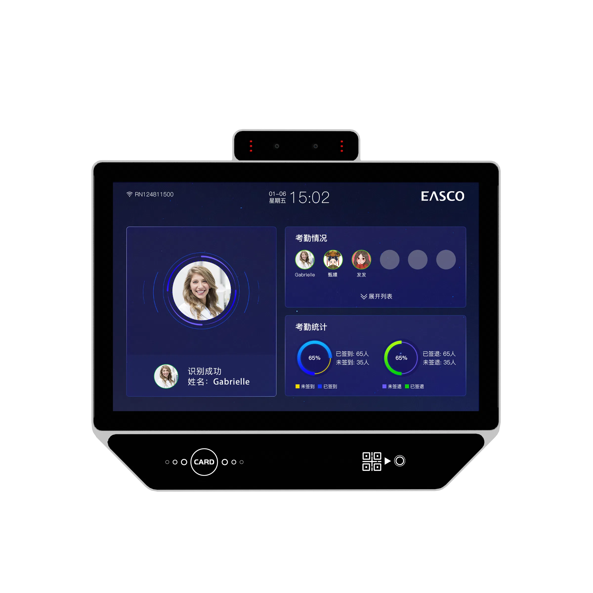 99.9% Accuracy 10" Large Touch Screen Face Recognition Time Attendance Android System Aluminum Alloy Casing for Office Building